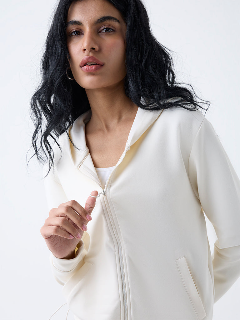 Studiofit Cream Solid Jacket - Image 3