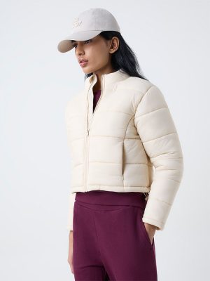 Studiofit Cream Quilted Puffer Jacket