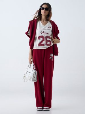 Studiofit Cream Waffle-Textured T-Shirt