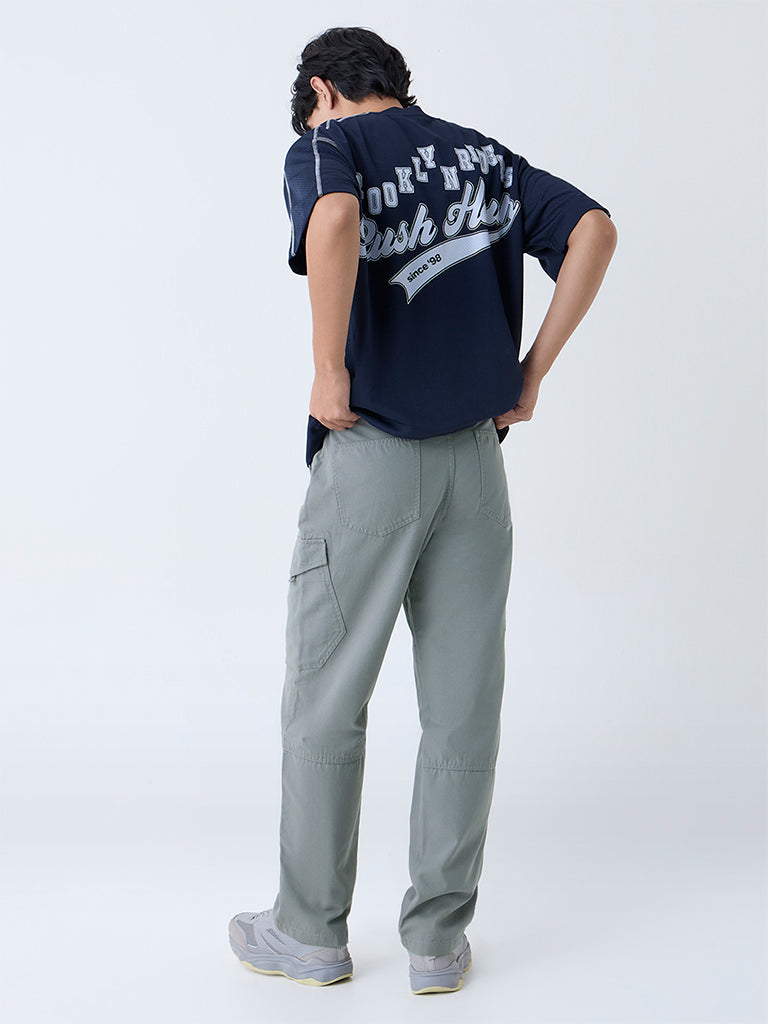 Nuon Sage Solid Relaxed-Fit Mid-Rise Cotton Cargo Pants - Image 5