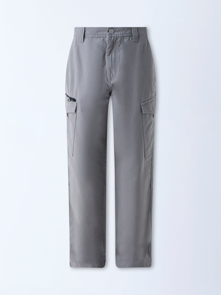 Nuon Sage Solid Relaxed-Fit Mid-Rise Cotton Cargo Pants - Image 6