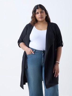 Gia Black Solid Shrug