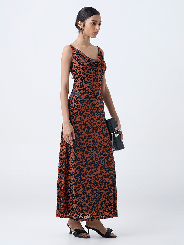 Wardrobe Orange Abstract-Printed Slip Dress - Image 2