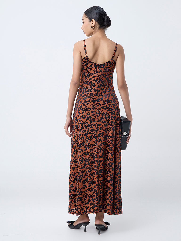 Wardrobe Orange Abstract-Printed Slip Dress - Image 4