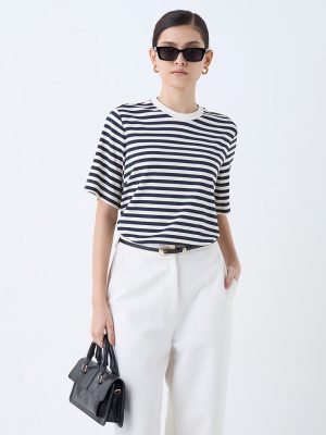Wardrobe Navy Striped T-Shirt