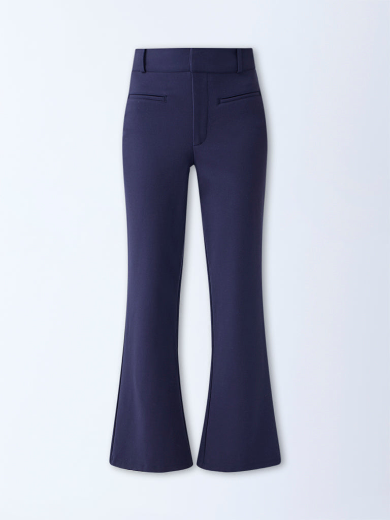 Wardrobe Navy Flared High-Rise Trousers - Image 5