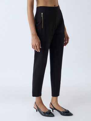 Wardrobe Black High-Rise Cigarette Trousers