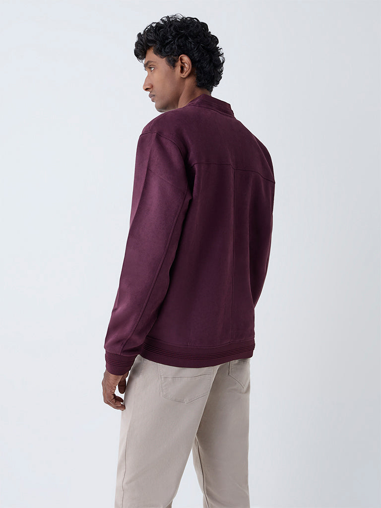 Ascot Wine Relaxed-Fit Suede Jacket - Image 5