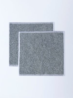 Westside Home Sage Chevron Design Face Towel (Set of 2)