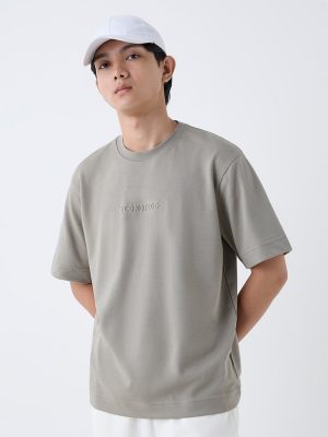 Studiofit Sage Embossed Relaxed-Fit Cotton-Blend T-Shirt