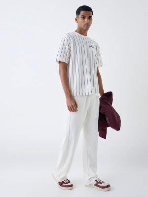 Studiofit Off-White Relaxed-Fit Cotton-Blend T-Shirt