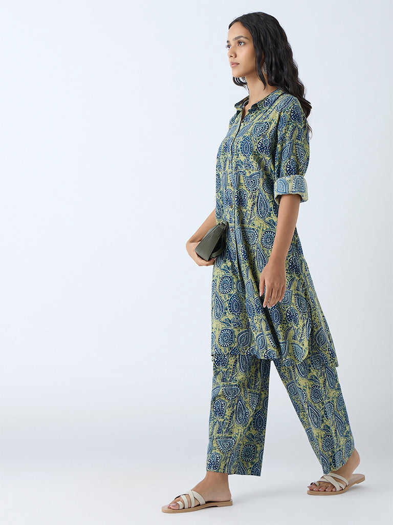 Utsa Green Printed Straight Kurta - Image 2