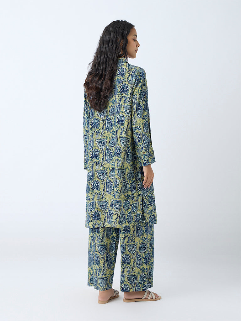 Utsa Green Printed Straight Kurta - Image 4
