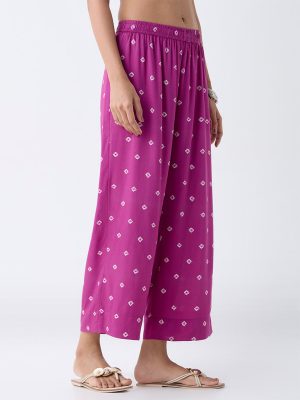 Utsa Magenta Bandhani Pants