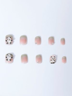 Studiowest Press & Go Cute Panda Reusable Press-On Nail Set