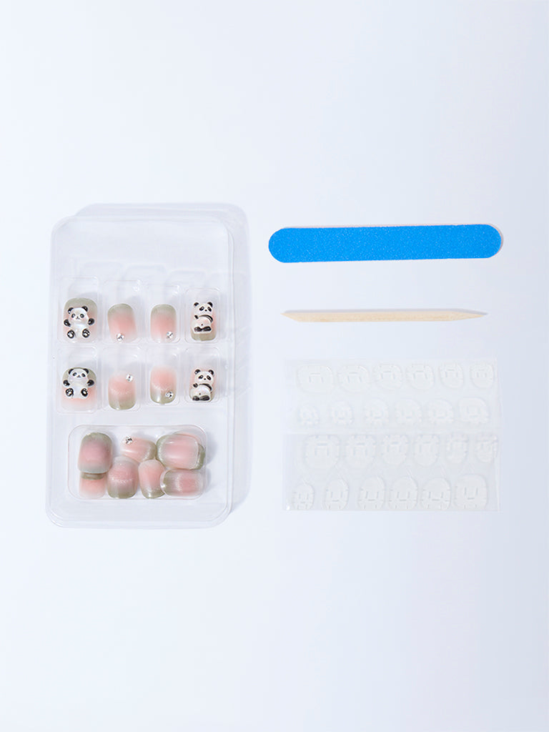 Studiowest Press & Go Cute Panda Reusable Press-On Nail Set - Image 2