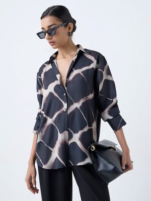 Wardrobe Black Printed Blouse