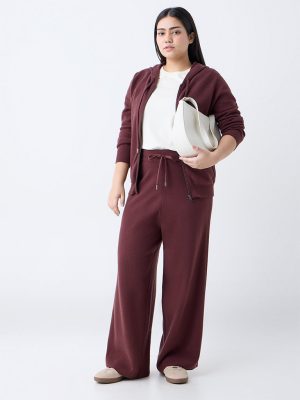 Gia Brown Ribbed High-Rise Pants