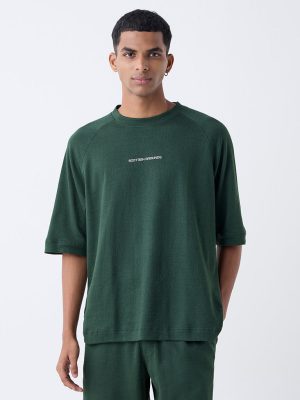 Studiofit Green Relaxed-Fit Cotton-Blend T-Shirt