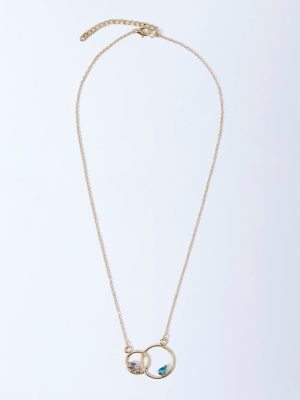 Westside Accessories Multicolour Crystal Circular Pendant Necklace