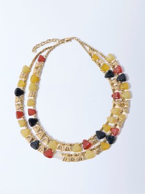 Westside Accessories Multicolour Gemstone-Detailed Dual Layered Necklace