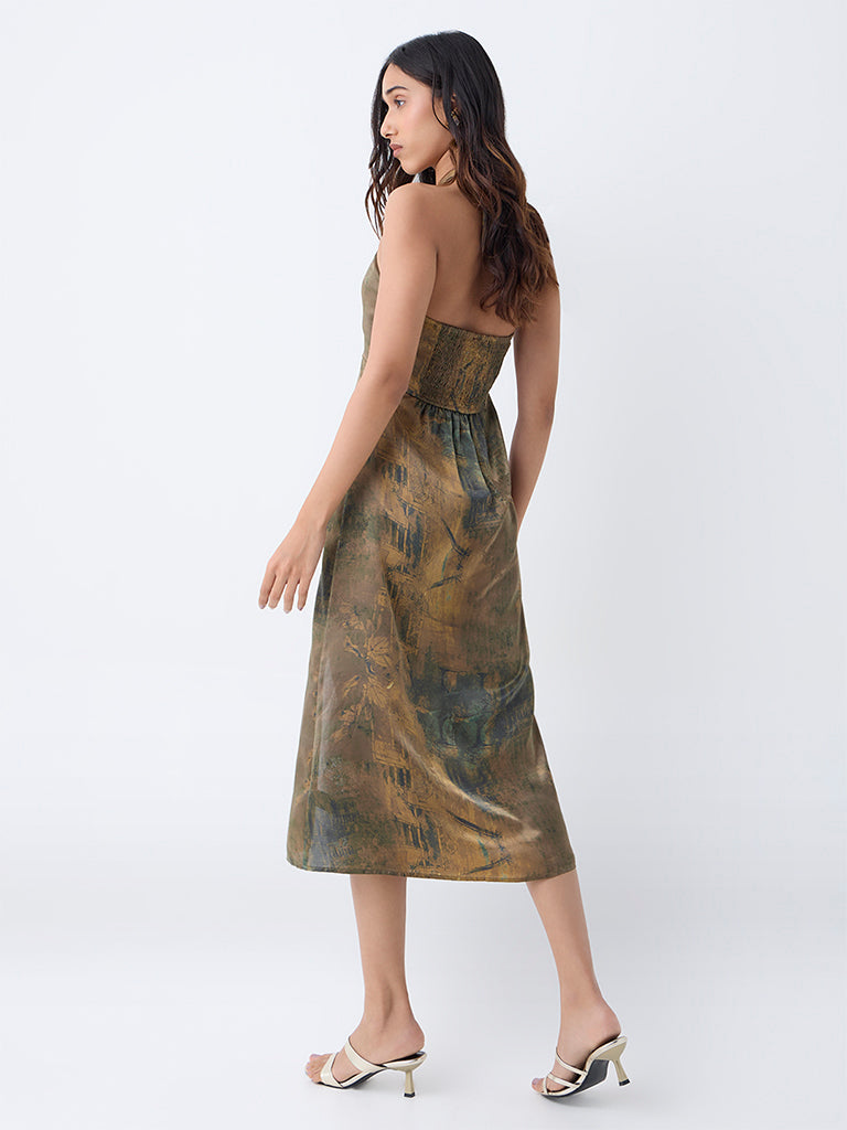 LOV Multicolour Abstract Halter-Neck A-Line Dress - Image 4