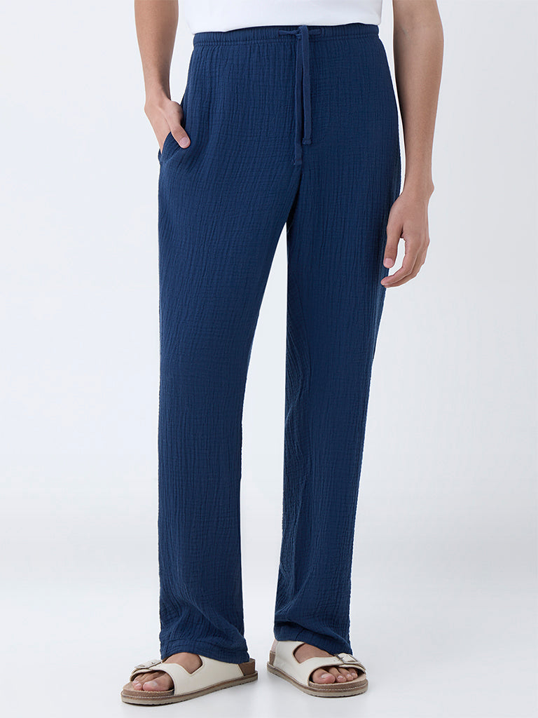 ETA Indigo Textured Relaxed-Fit Mid-Rise Cotton Chinos - Image 2