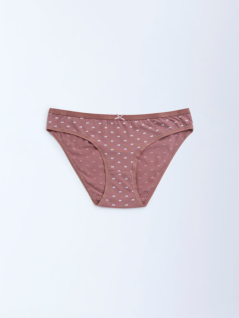 Wunderlove Dusty Pink Cotton-Blend Briefs - Pack of 3 - Image 5