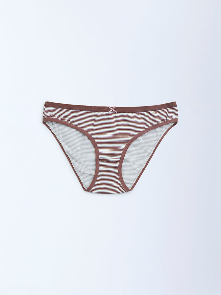 Wunderlove Dusty Pink Cotton-Blend Briefs - Pack of 3 - Image 4