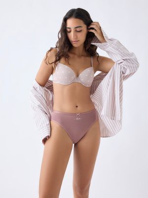 Wunderlove Dusty Pink Cotton-Blend Briefs - Pack of 3