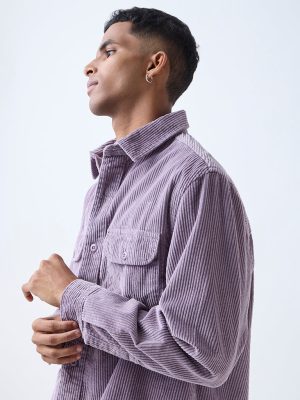 Nuon Mauve Relaxed-Fit Corduroy Shirt