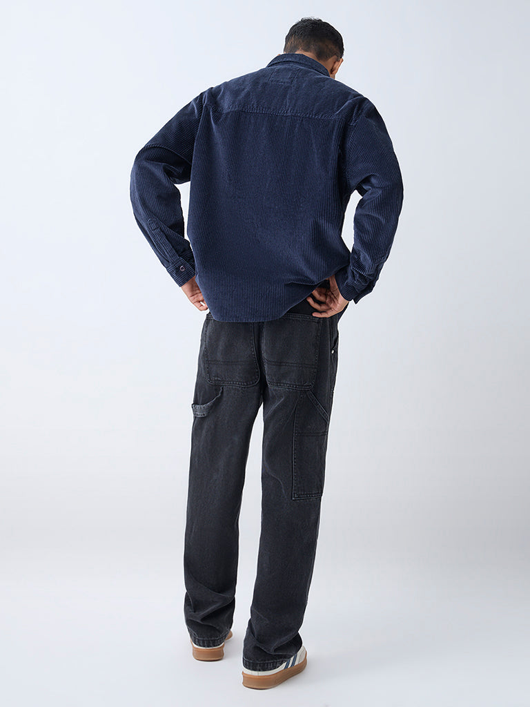 Nuon Navy Relaxed-Fit Corduroy Shirt - Image 4