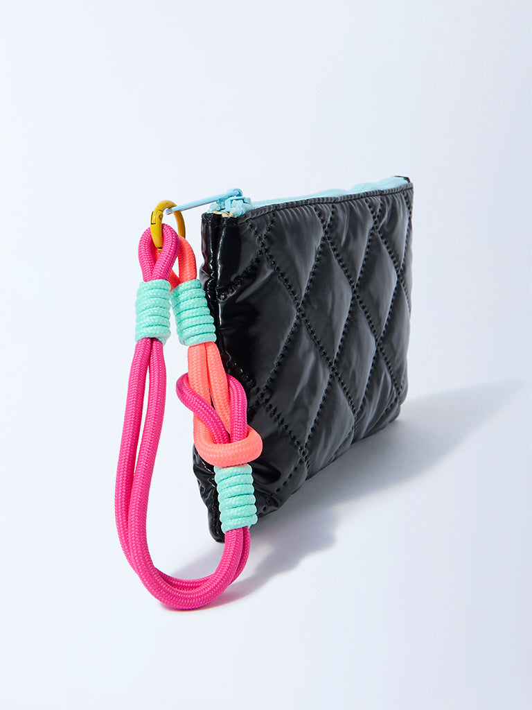 Studiowest Black Quilted Pouch with Bag Charm - Image 3