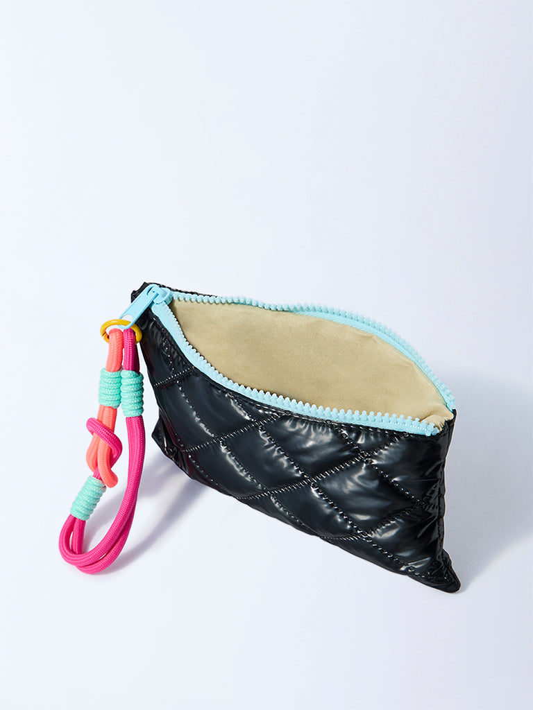Studiowest Black Quilted Pouch with Bag Charm - Image 4