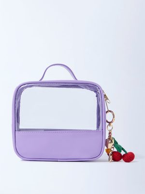Studiowest Lilac Transparent Pouch with Strawberry Bag Charm