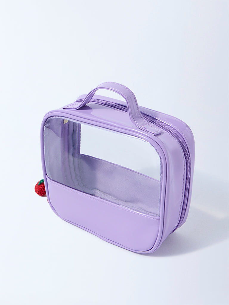 Studiowest Lilac Transparent Pouch with Strawberry Bag Charm - Image 2