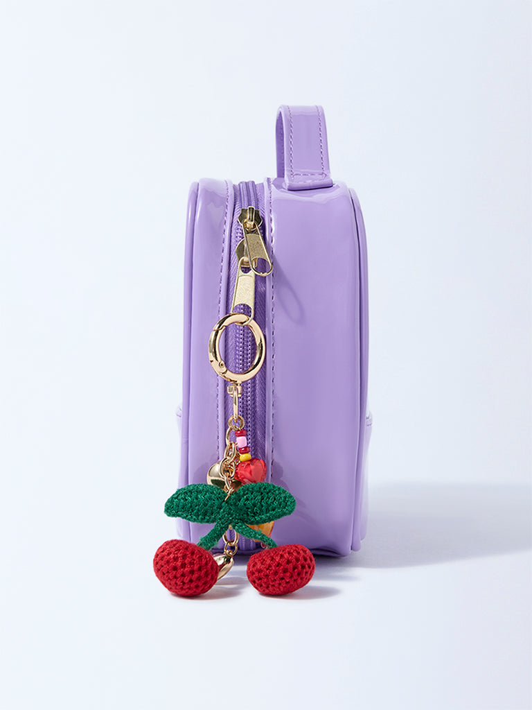Studiowest Lilac Transparent Pouch with Strawberry Bag Charm - Image 3