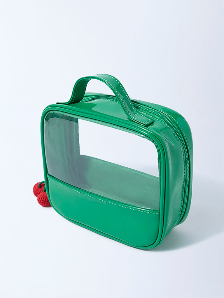 Studiowest Green Transparent Pouch with Strawberry Bag Charm - Image 2