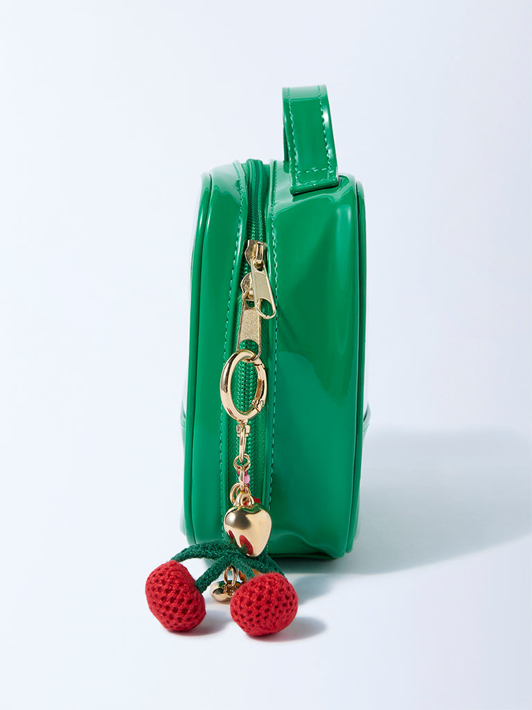 Studiowest Green Transparent Pouch with Strawberry Bag Charm - Image 3