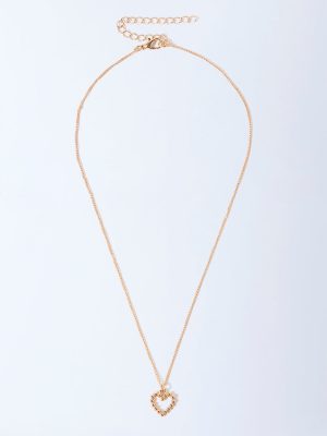 Westside Accessories Gold Heart Pendant Chain Necklace