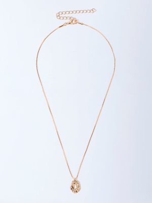 Westside Accessories Gold Molten Pendant Chain Necklace