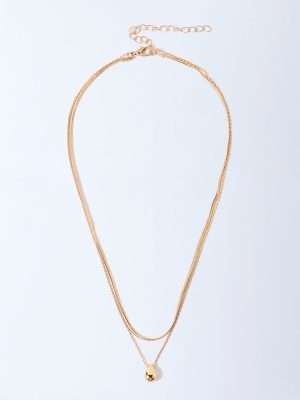 Westside Accessories Gold 2-Layer Pendant Chain Necklace