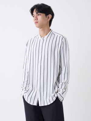 ETA Off-White Striped Relaxed-Fit Cotton Shirt