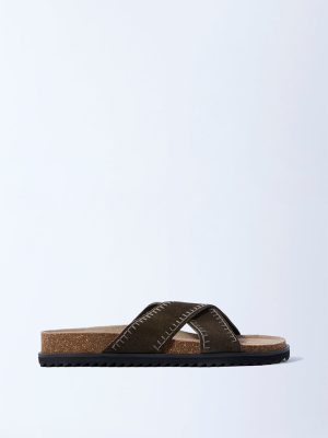 SOLEPLAY Olive Criss-Cross Strap Leather Sandals