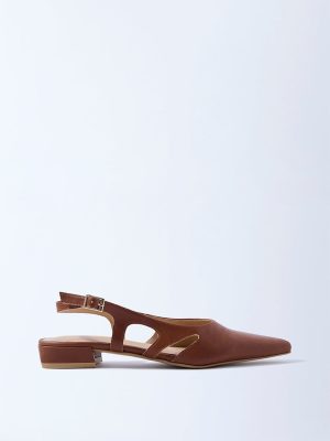 LUNA BLU Tan Slingback Mules