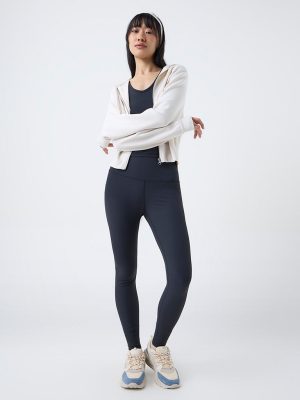 Studiofit Nuoflexx Nuoflex Black Ribbed-Textured High-Rise Leggings