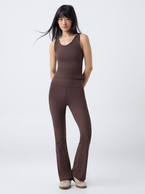 Studiofit Nuoflexx Brown Ribbed High-Rise Pants