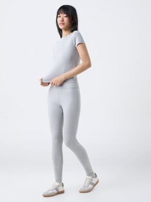 Studiofit Nuoflexx Grey Ruched High-Rise Leggings