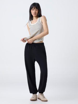 Studiofit Nuoflexx Black Solid High-Rise Joggers