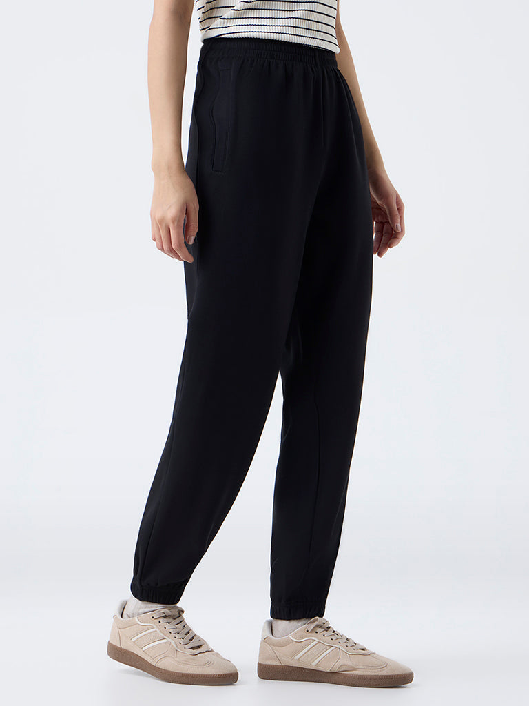 Studiofit Nuoflexx Black Solid High-Rise Joggers - Image 2